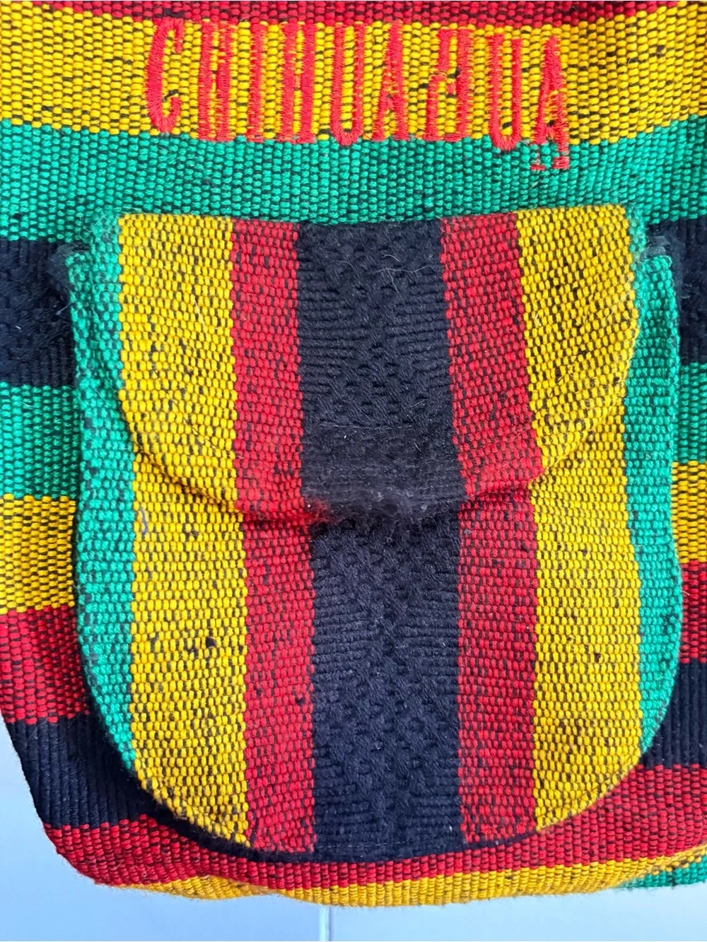 Artesanias San Martin Chihuahua Mexico Woven Striped Boho Backpack